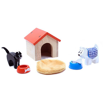 Ξύλινο σπιτάκι με γάτα και σκύλο Le Toy Van, παιδικα παιχνιδια, εκπαιδευτικα παιχνιδια, παιχνιδια με σπιτια, κατασκευεσ για παιδια, κουκλοσπιτο, κουκλοσπιτα, κουκλόσπιτο, κουκλόσπιτα, ME043, le toy van, παιχνίδια le toy van