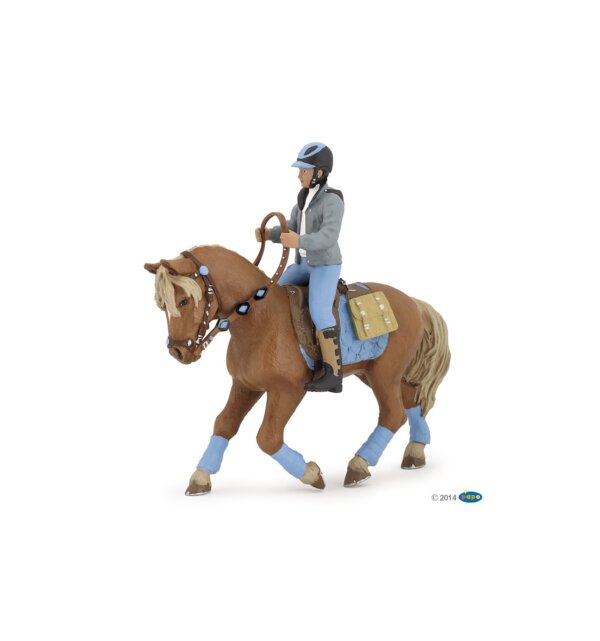 Papo Φιγούρα 'Άλογο Νεαρου Ιππέα Μπλε και ιππέας μπλε' 51544a