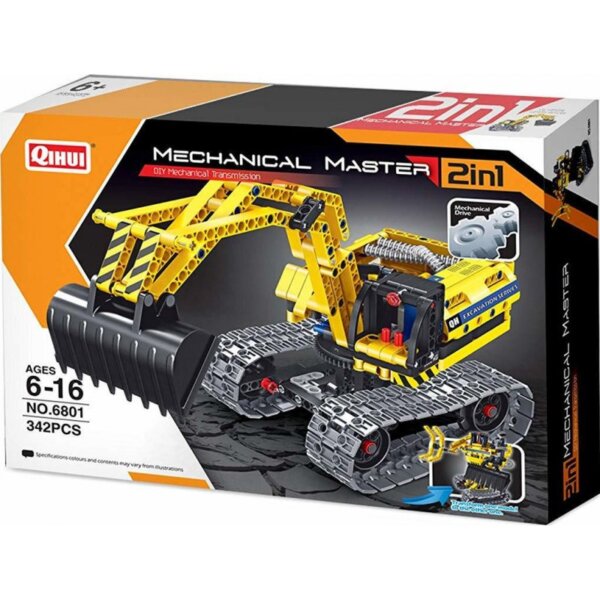 Mechanical Masters - Συναρμολογούμενο 2 in 1 Construction Excavator + Robo