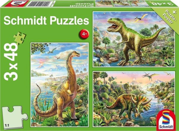 Puzzle Schmidt 'Δεινόσαυροι' 3 x 48 τμχ. Κωδ. 56202