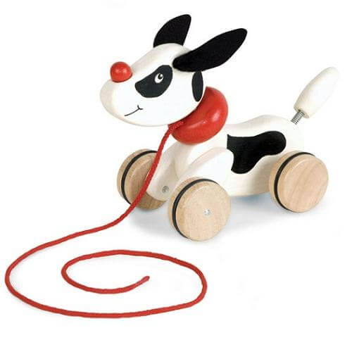 Pin Toys Ξύλινη τρεχαλίτσα 'Σκυλάκι', από μασίφ καουτσουκόδεντρο Κωδικός: 802811