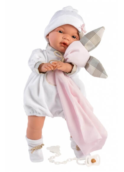Κούκλα Μωρό Joelle Λευκή Φόρμα Llorens 38944