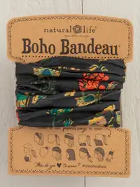 Charcoal-Floral Boho Bandeau- Natural Life 56794
