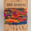 Full Boho Bandeau Headband - Orange Pink Floral 61698