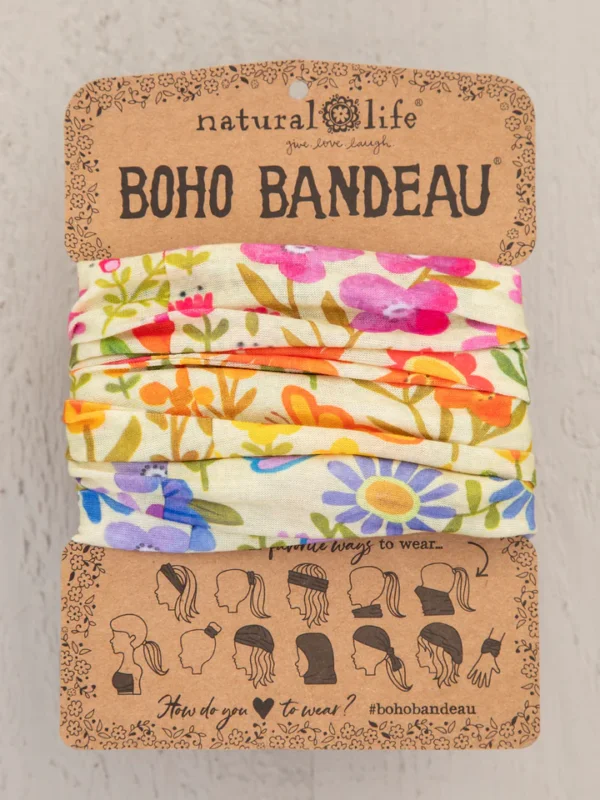Full Boho Bandeau Headband - Rainbow Floral 62784