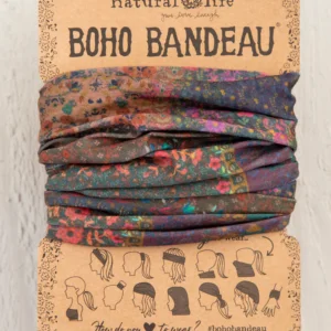 Full Boho Bandeau Headband - Dark Patchwork 62783