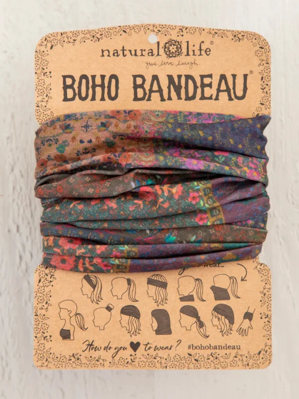 Full Boho Bandeau Headband - Dark Patchwork 62783