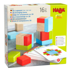 Haba 3D Ξύλινο παιχνίδι αντιγραφής με 16 τουβλάκια και 10 κάρτες σχεδίων 4... Κωδικός: 305455